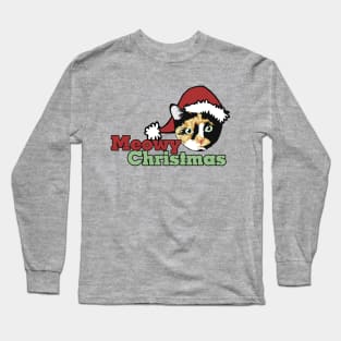 Meowy Christmas Calico cat catmas Long Sleeve T-Shirt